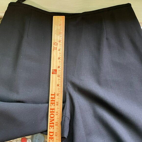 Eileen Fisher Flat Front Wool Trouser Pants Size Medium Side Zip Black Minimal - Picture 7 of 7